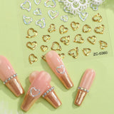 JMEOWIO 6 Blatt 3D Nagelsticker Goldene Unregelmäßige Geometrisk Nail Art Sticker Selbstklebend Nagelaufkleber 5D Stereoskopisk Dekoration Nageldesign Zubehör