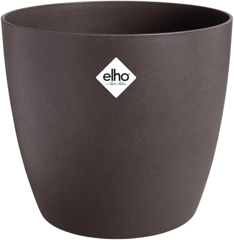 elho The Coffee Collection, rund indendørs kande, 18 cm, lavet af kaffegrums og genbrugsplastik - brun/espresso brun