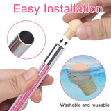 2 Stück Nail Art Rendering-Werkzeuge Doppelter Kopf, Sponge Brush Applicator Inkl 8 Ersatzköpfe, Nail Art Schwamm Und Tupfpinsel(Weiß, Rosa)