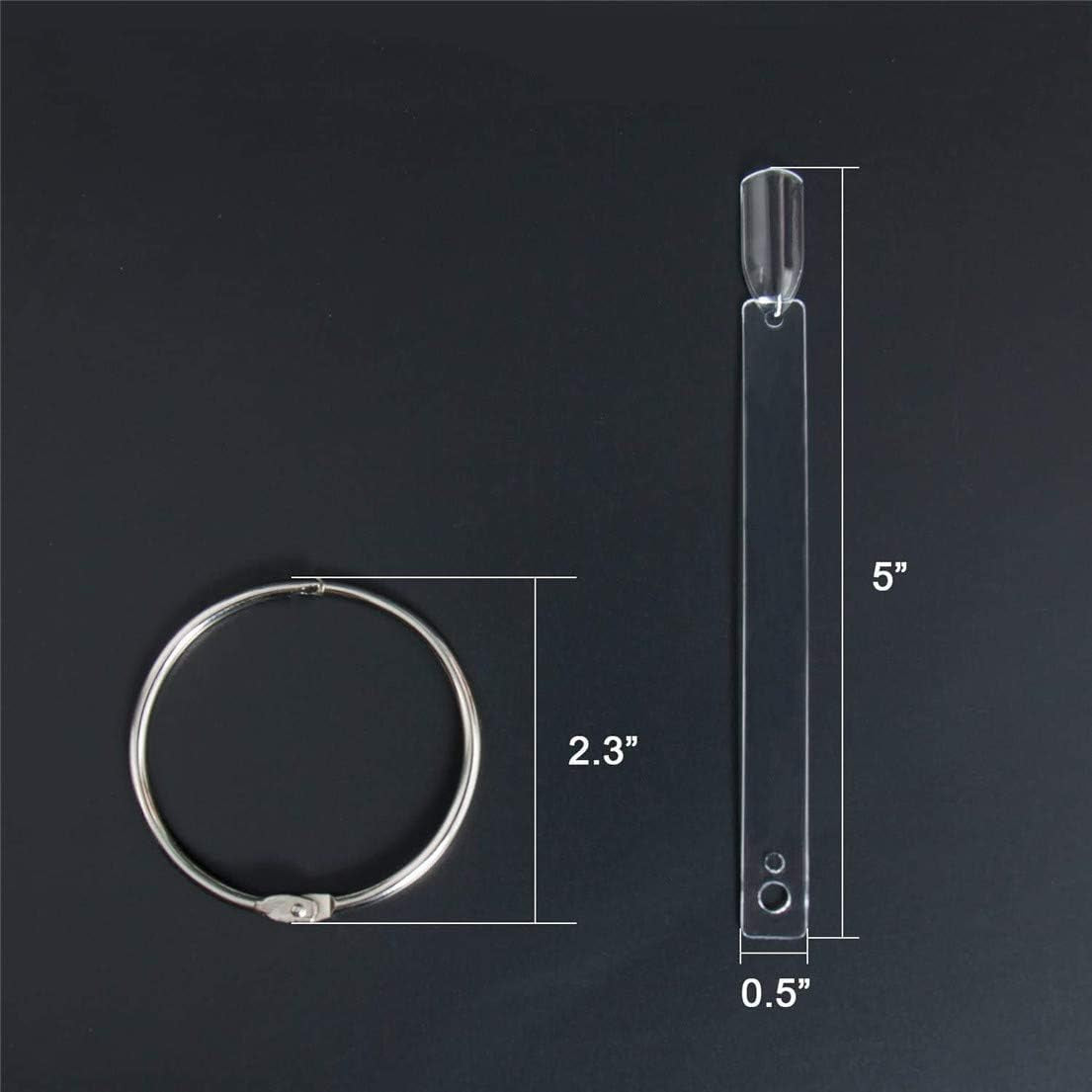 50 stk. Nail Art Tip ringe, farve klare plader, neglelak Display Ring Sticks, Negle Salon Practice, Nail Tip Display til DIY Nail Art Display og Practice
