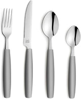 Beckmann & Rommerskirchen 2515 VALOA Besteck sæt 4 personer | 16-Teilig | Olie | Spülmaschinenfest | Hochglanzpoliert | Essbesteck: 4X Messer, Gabel, Esslöffel, Kaffeelöffel Kitchen Naty Shop Grau