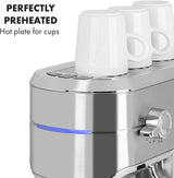 Klarstein Futura Espressomaskine, Bærbar Filter Espressomaskine, 1450 W, 20 bar, Barista Kvalitet, Dobbeltmundstykke, Flowstop, Bærbar Filter Espressomaskine, Mælkeskummerfunktion, Sølv