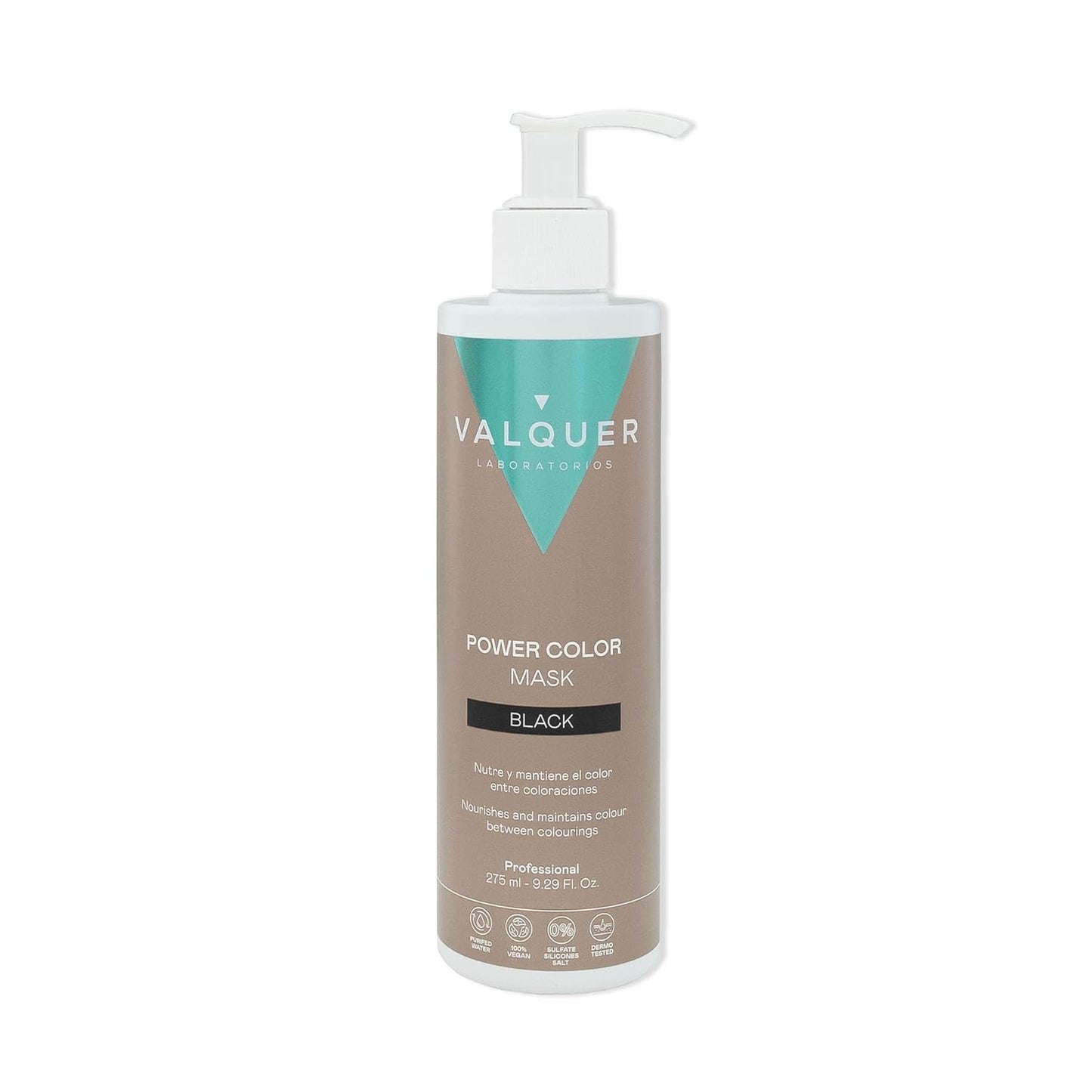 Valquer Power Color Mask vegansk og silikonefri formulering Giver hårfarve 290 ml sort Naty Shop Hair Mask Sort 290 Ml (Pakke med 1)