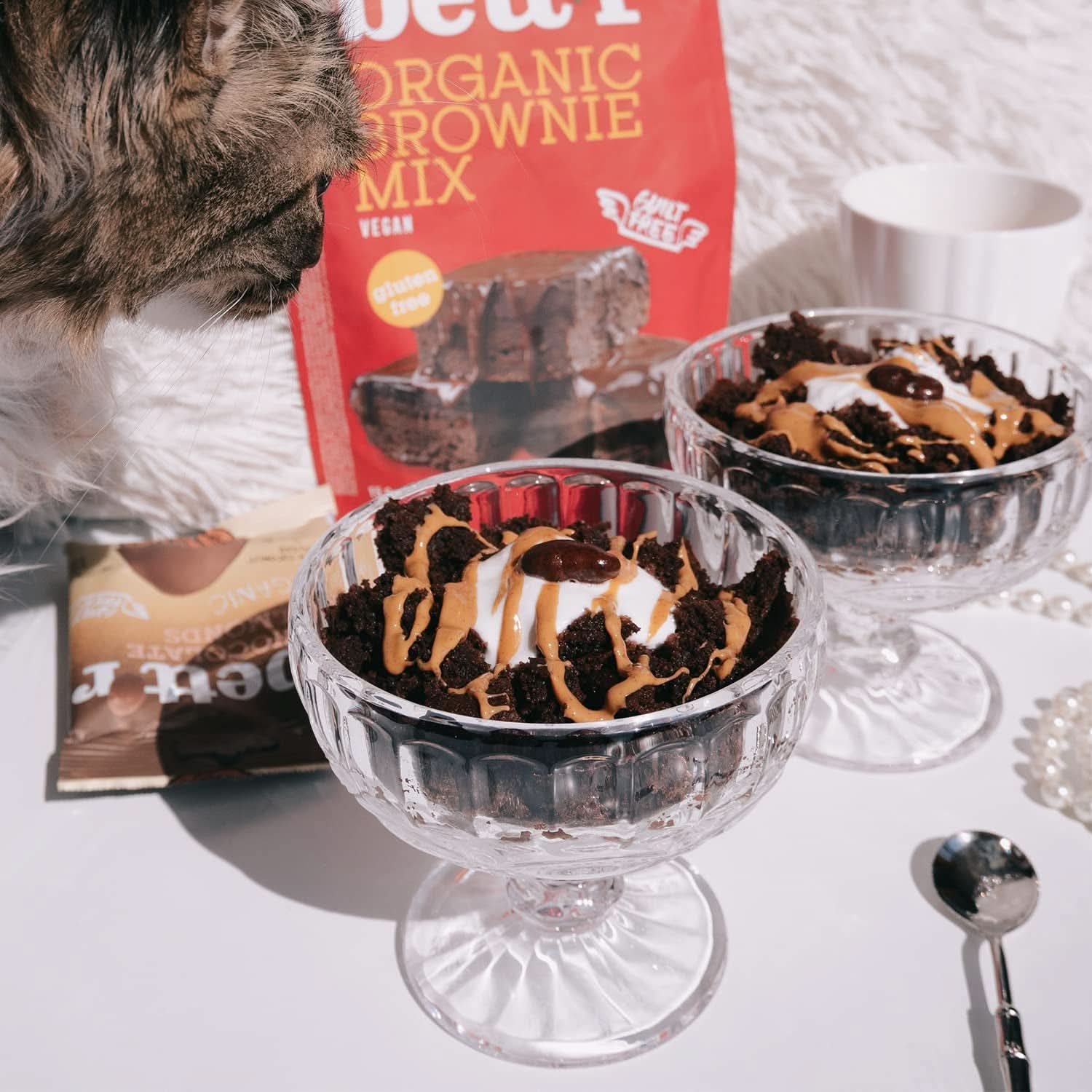 Bettr Organic Brownie Mix - Økologiske, veganske og glutenfri brownies med rig kakaosmag, 6 x 400 gram Kitchen Naty Shop