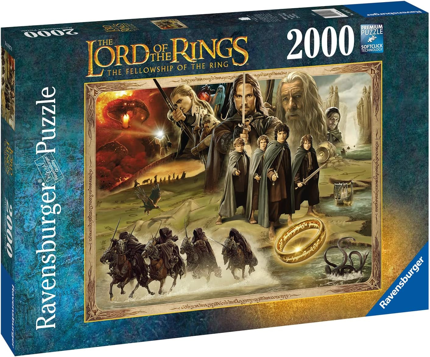 Ravensburger Puzzle 16927 - LOTR: The Fellowship of the Ring - Ringenes Herre 2000 brikker puslespil til voksne og børn over 14 år Puzzle Naty Shop