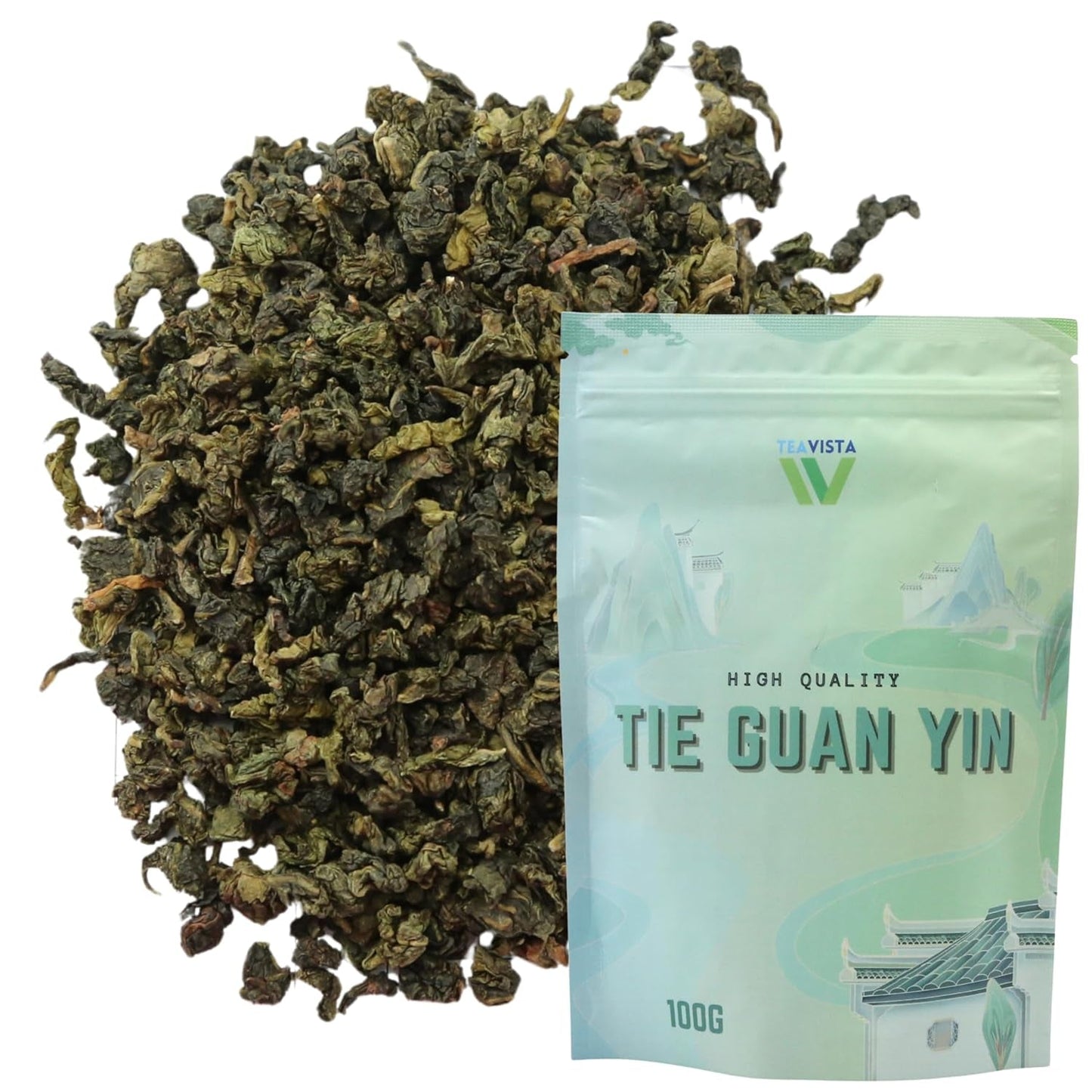 Tie Guan Yin Oolong Tea by Teavista - Premium Chinese Oolong Tea (Tieguanyin), 100g | Det fremmer fordøjelsen og øger energien