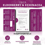 Nutra-te hyldebær og echinacea, immunitets- og forkølelseste, immunstøtte te, kold kamp, ​​20 genanvendelige teposer, naturlig urtete