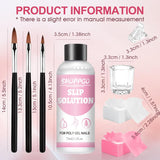 Polygel Glatteopløsning, Polygel Slip Solution Neglesæt, Glatteopløsning 75 ml, Indeholder 5 neglespidsklips, 3 neglebørster, 1 krystalkop, 100 rengøringsark