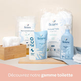 BIOLANE 12 Maxi Squares Wet Pads - Babyer - 100% Økologisk - 720 Bomuld - til følsom hud - Skift og toiletartikler - fra fødslen - lavet i Frankrig
