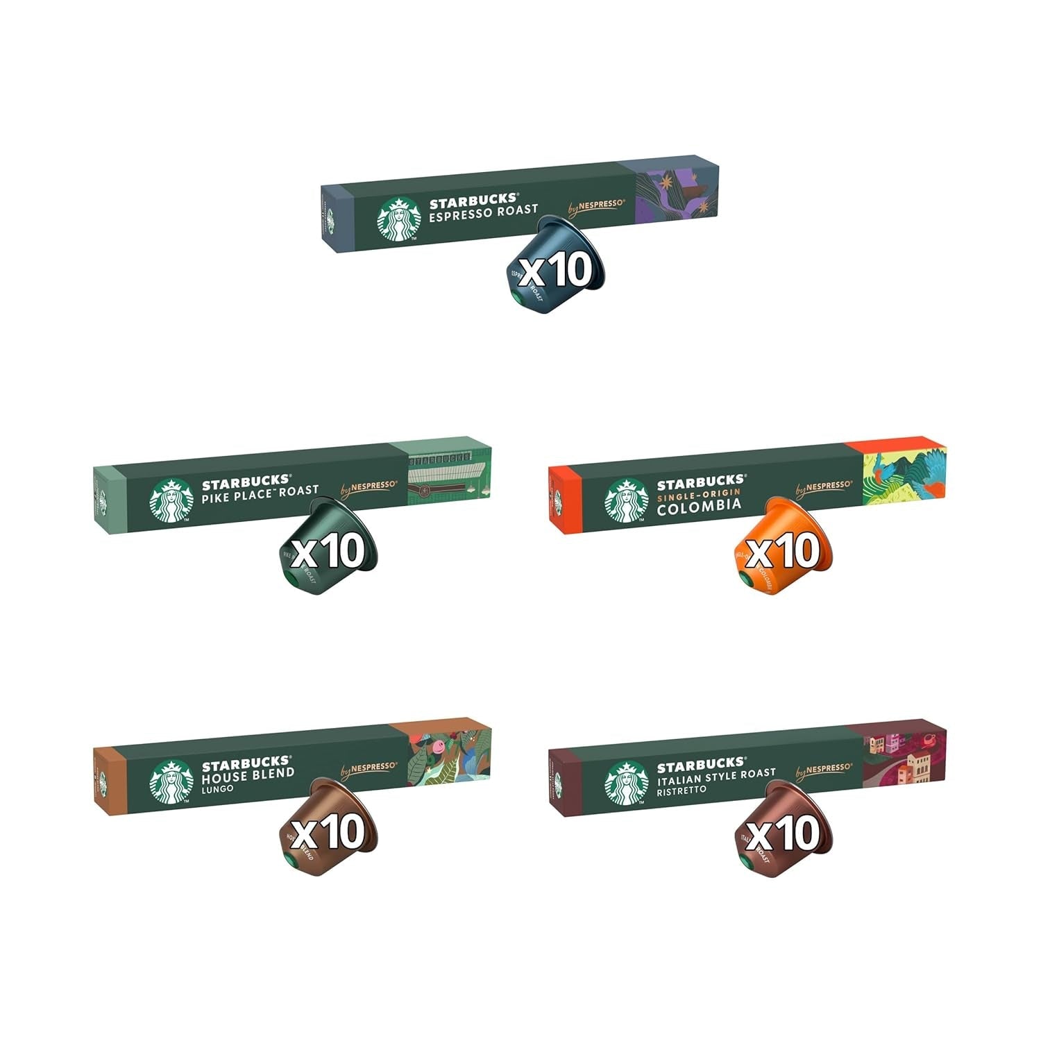 STARBUCKS Coffee Shop Classics – STARBUCKS Espresso Roast Pack fra Nespresso, Kaffeekapsel 10 x 10 (100 Kapsel) – Exklusiv hos Amazon