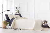 Todocama Fine Boutique sengetæppe med piquémønster, til forår, sommer, efterår og vinter, 100% super blødt mikrofiber, multifunktionelt tæppe, 140/150/160-250 X 260 cm, lysegrå Senge og tæpper Beuche den Todocama-Store Beige 180 X 260 Cm