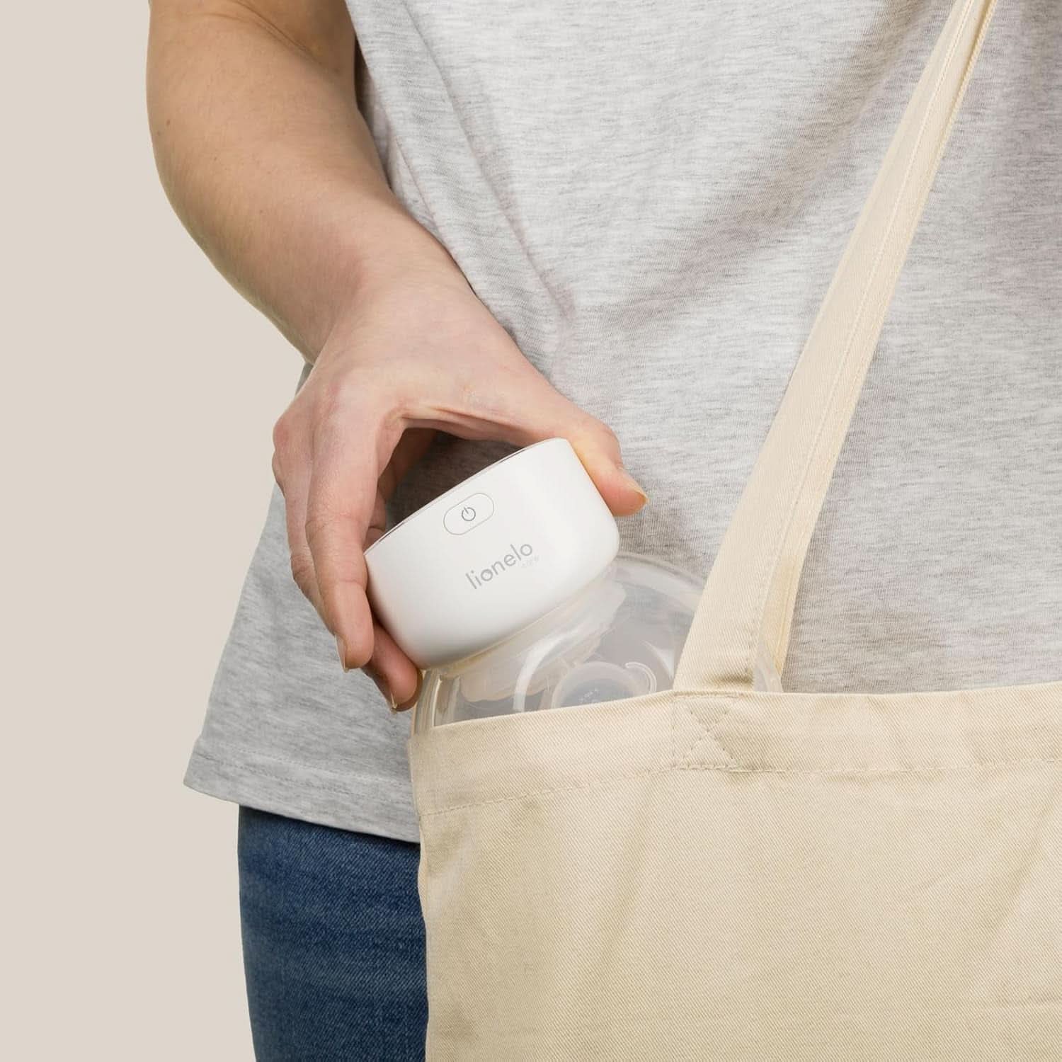 Enkel elektrisk modermælkspumpe LIONELO Fidi Free 180 ml, bærbar pumpe med 2 faser, energibesparende 9 niveauer, 3 størrelser silikonetragte Timer Tilbehør Mad og amning Bebe Naty Shop