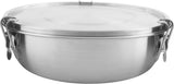 Tatonka Madskål - Madbeholder/skål i rustfrit stål - Med låg, fastgørelsesklemmer og volumenskalering - 0,5L / 0,75L / 1L volumen Madopbevaringsbokse Naty Shop