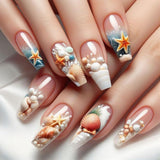 3D Gel Nail Art Silikonformen Gießformen Ocean Nail Charms Nageldesign Silikonform Quallen Muschel Nagelstempel Koralle Seestern Nagelschablonen Sommer Nagel Charms Nagel Schablone Nägel Tilbehør