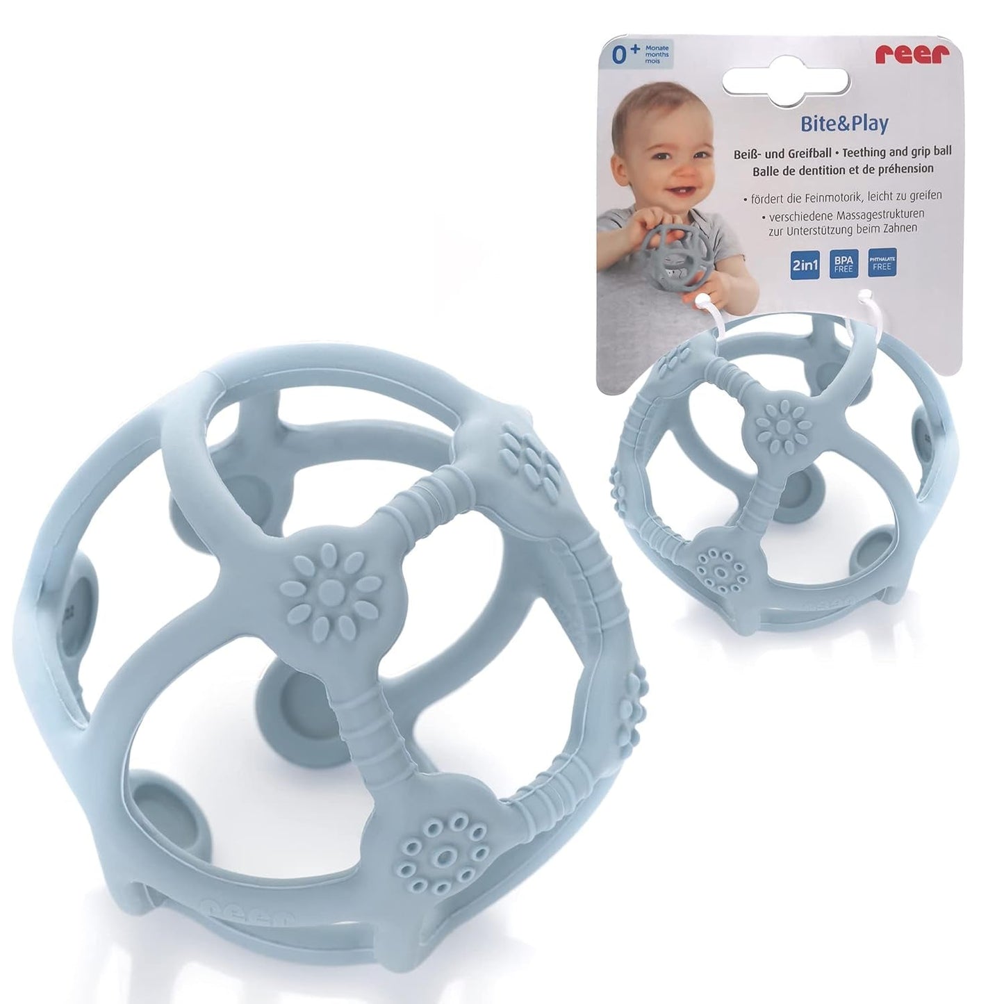 Reer Bite&Play Baby-biderbold og -fanger, bidering og legetøj til småbørn, fantastisk gave