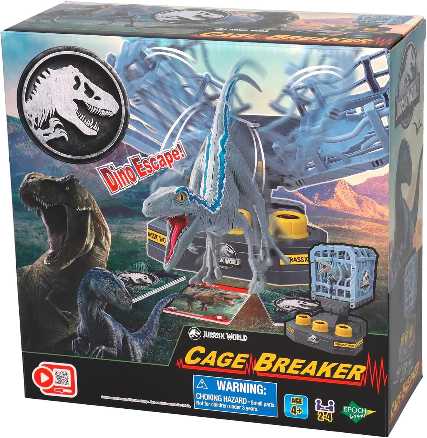 EPOCH-spil, Jurassic World - Cage Breaker, 7523, dinosaurlegetøj, brætspil til børn fra 4 år og opefter