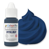 Sugarflair Colourflex oliebaseret fødevarefarve, kongeblå, højkoncentreret flydende fødevarefarve, madfarve til smørcreme, chokolade, dej, fondant, glasur og mere - 15 ml
