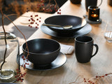 Kan skabes, 23146, SOFT TOUCH BLACK Series, 20-delt servisesæt, porcelænskombinationsservice, tåler opvaskemaskine og mikroovn, fremstillet i Portugal