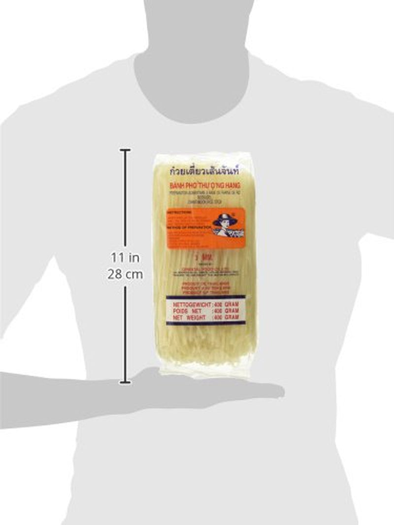 Risnudler - Thai, 3 mm brede risbåndsnudler, lavet af rismel - 17 x 400 g