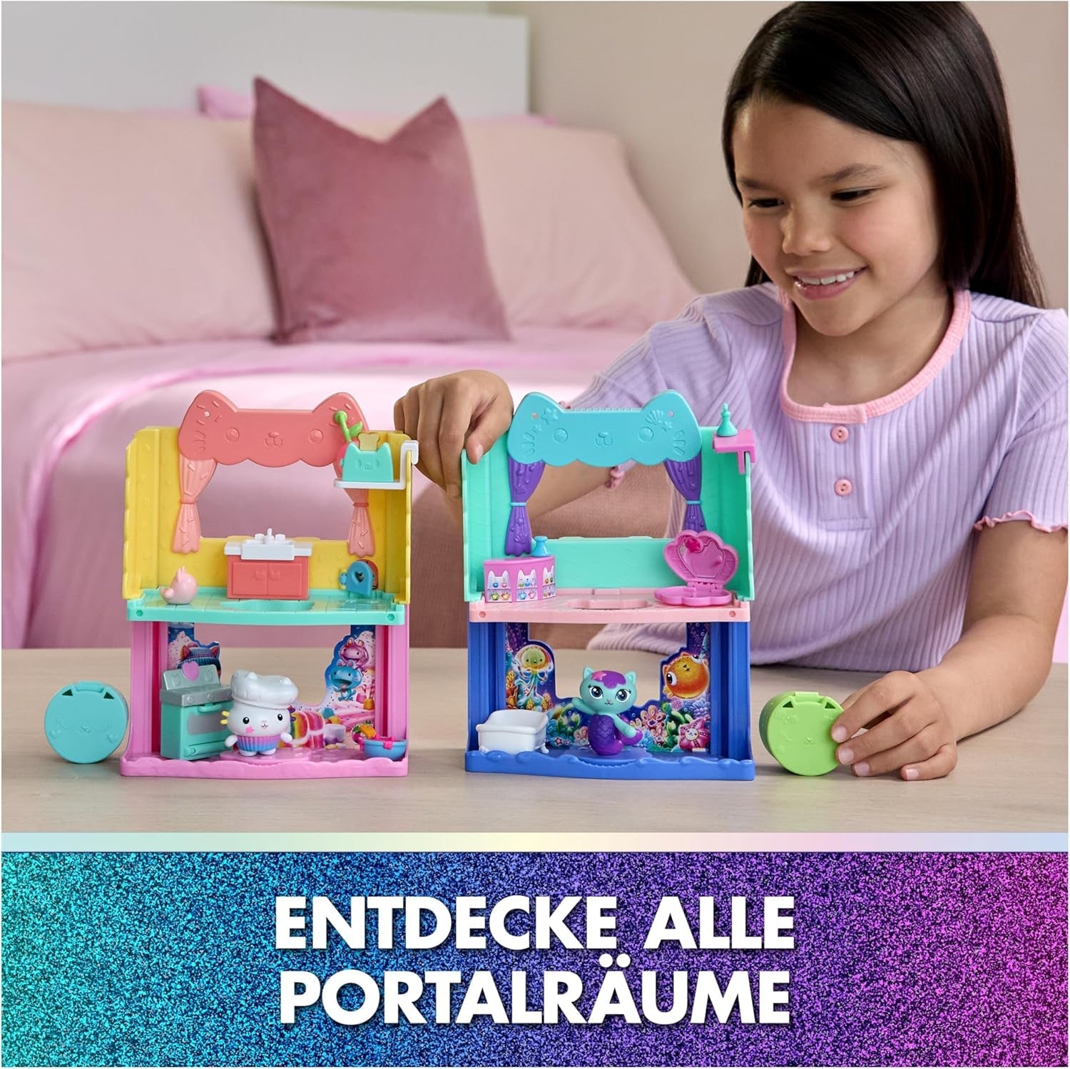 DREAMWORKS GABBY'S DOLLS HOUSE: THE MOVIE - Portal Room Kuchi's Sugar Sprinkled Kitchen med figur og tilbehør, for alderen 3 og opefter