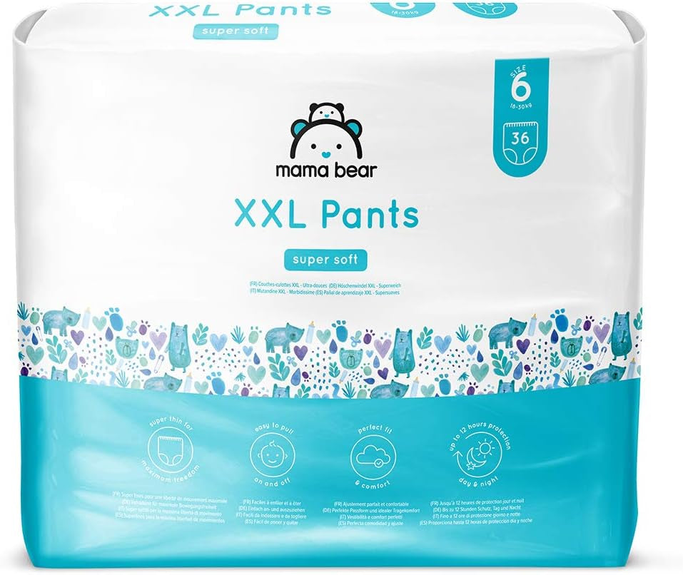 Amazon-mærke: Mama Bear Pull-Up XXL bleer, størrelse 6 (18-30 kg), 72 stykker (2 pakker af 36)
