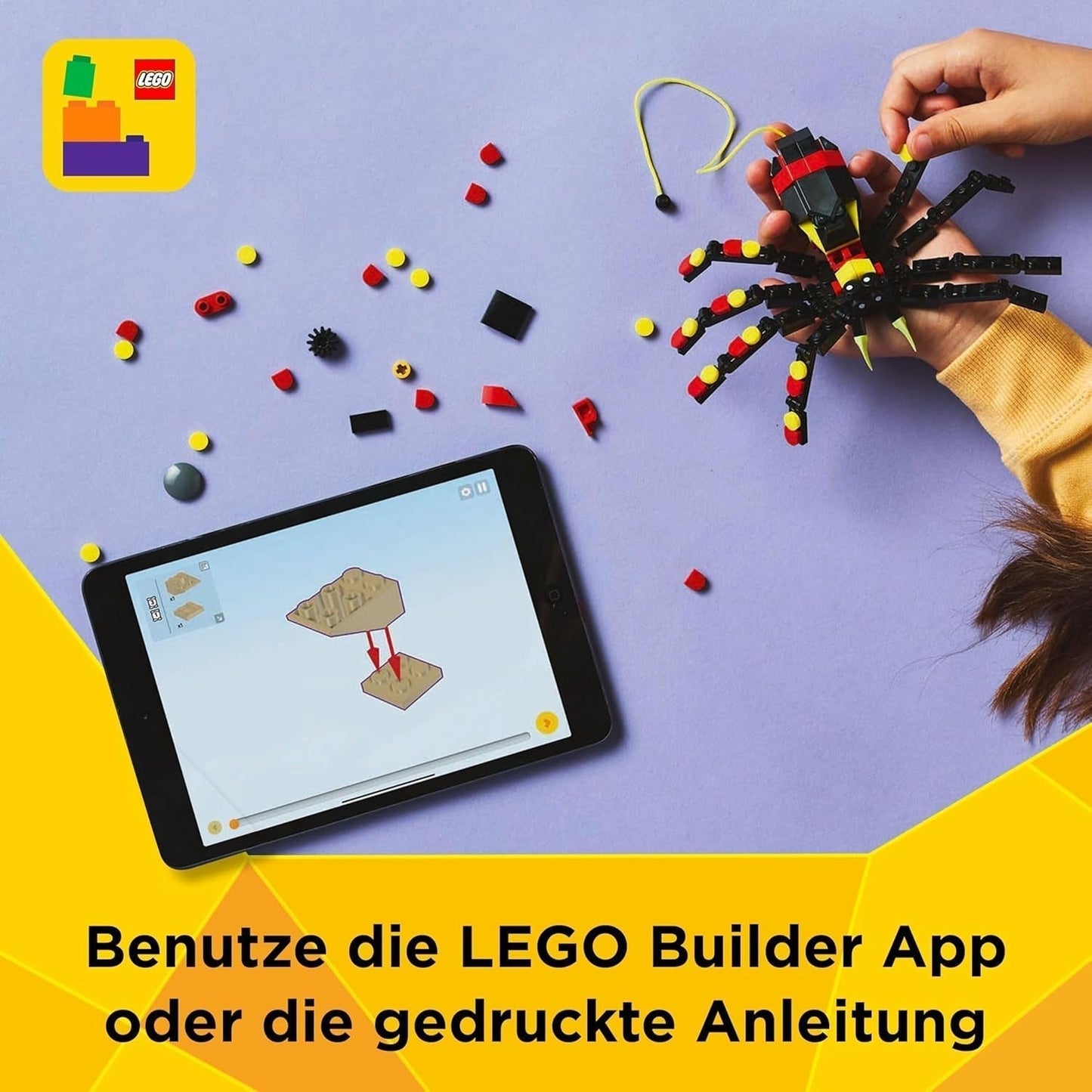 LEGO Creator 3I1 Vilde dyr: Overraskelsesedderkop - legetøj til at bygge om til en skorpion eller slangefigur - byggesæt med 3 modeller - gave til drenge og piger fra 7 år 31159 Byggesæt Besuche den LEGO-Store