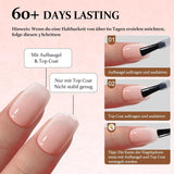 240 stk. Gradient Square Nails Set, Nude White Gradient Kunstige negle til Oil Pen Lim, Medium Ombre naturlige falske negle til kvinder DIY (Nude Square)