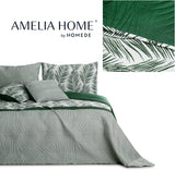 Ameliahome Sengetæppe Sengetæppe 170X210 Cm Dobbeltsidet Letpleje Sengetæppe Plantemønster Grøn Hvid Tropisk Bonaire Senge og Tæpper Besuche den AmeliaHome-Store