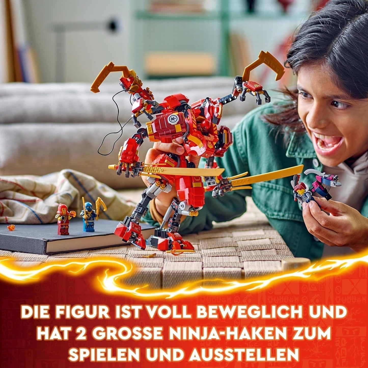 LEGO NINJAGO Kai's Ninja-klatremeksæt, ninjalegetøj med bygbar actionfigur og 4 minifigurer, eventyrsæt til børn, fødselsdagsgave til 9-årige drenge og piger 71812 byggesæt Beuche den LEGO-Store