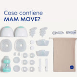MAM Move Dobbelt brystpumpe, bærbar, 3 driftstilstande og 5 intensitetsniveauer Tilbehør Mad og amning Bebe Naty Shop