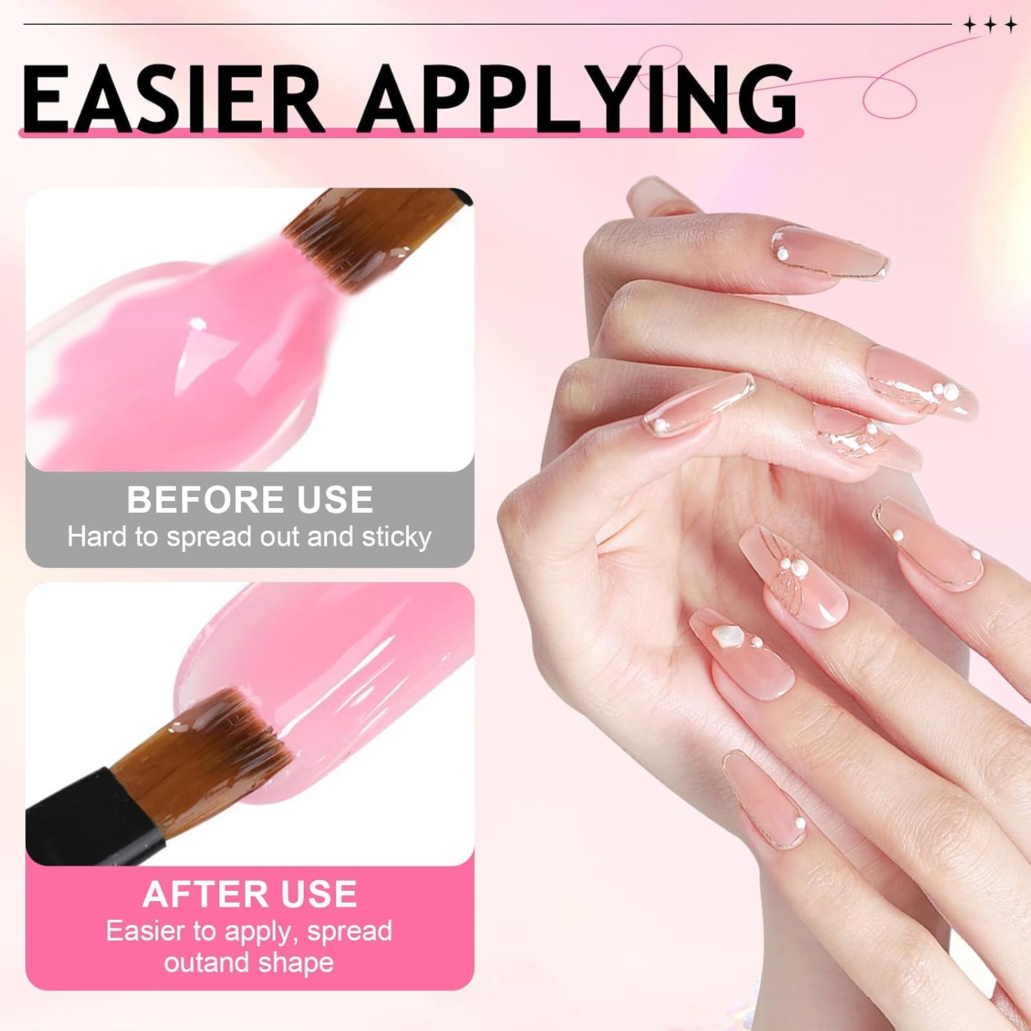 Polygel Nail Solution, Poly Gel Slip Solution Negle Kit, Polygel Liquid Nail Solutions 75 ml, 5 neglespidsklips, 3 neglebørster, 1 krystalkop, 100 rengøringsark