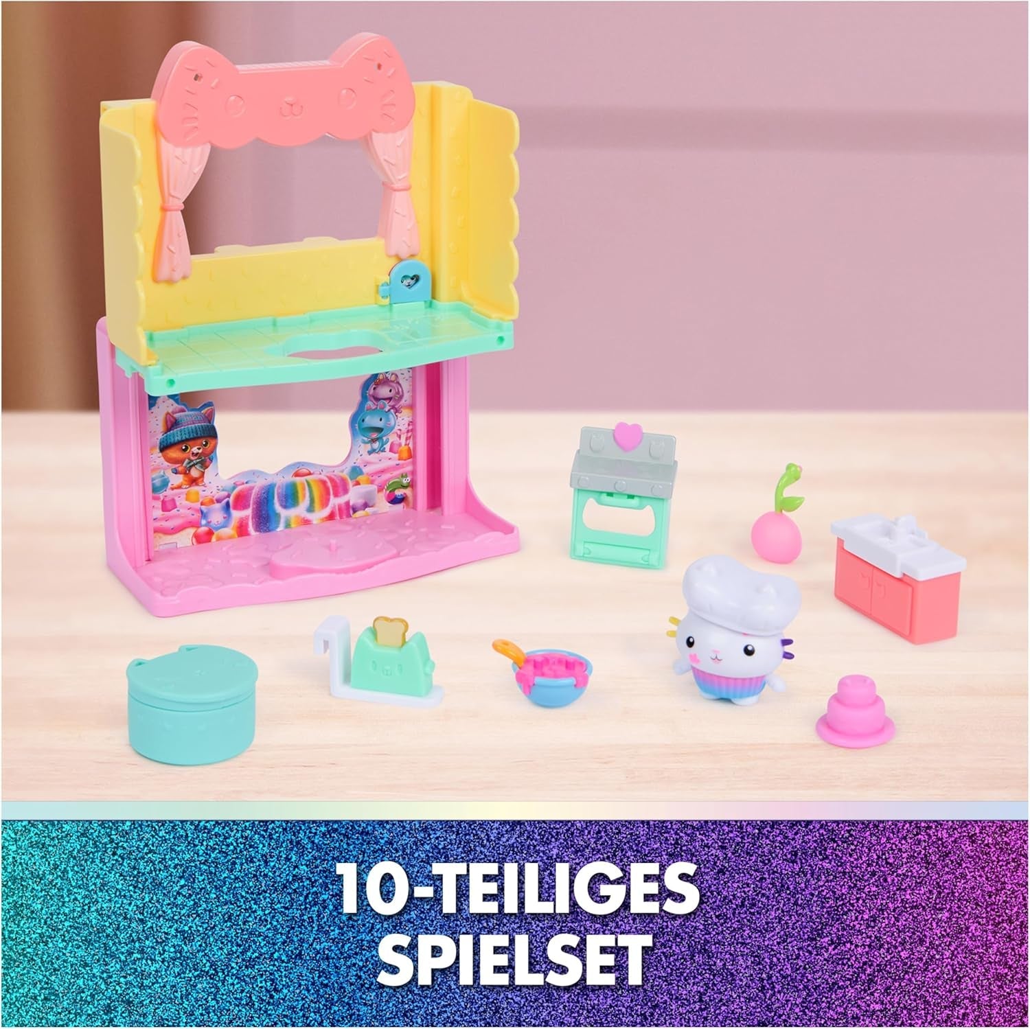 DREAMWORKS GABBY'S DOLLS HOUSE: THE MOVIE - Portal Room Kuchi's Sugar Sprinkled Kitchen med figur og tilbehør, for alderen 3 og opefter