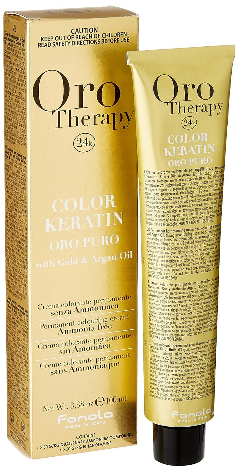 Fanola Oro Therapy Color Keratin 5.0 100ml Hårfarve Naty Shop 7.4 Medium blond kobber