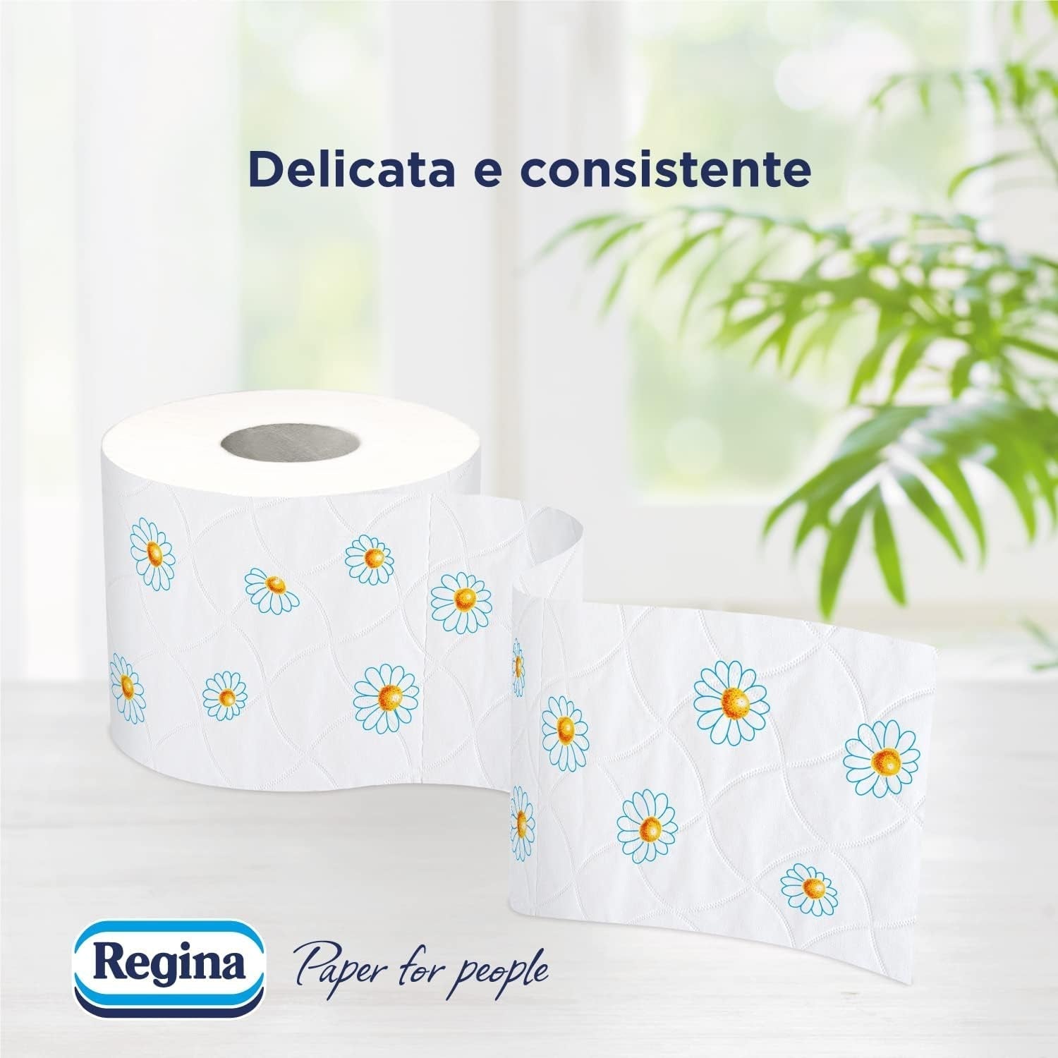 Regina Cartacamomilla - 8 ruller toiletpapir, 300 fluffy ark, 3-lags, blød og fast, genanvendelig papiremballage