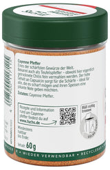 Fuchs Gewürze - Cayennepeber gemahlen - for einen scharfen Geschmack i alle slags retter - naturlige ingredienser - 60 g i wiederverwendbarer, genbrugsbarer Dosis