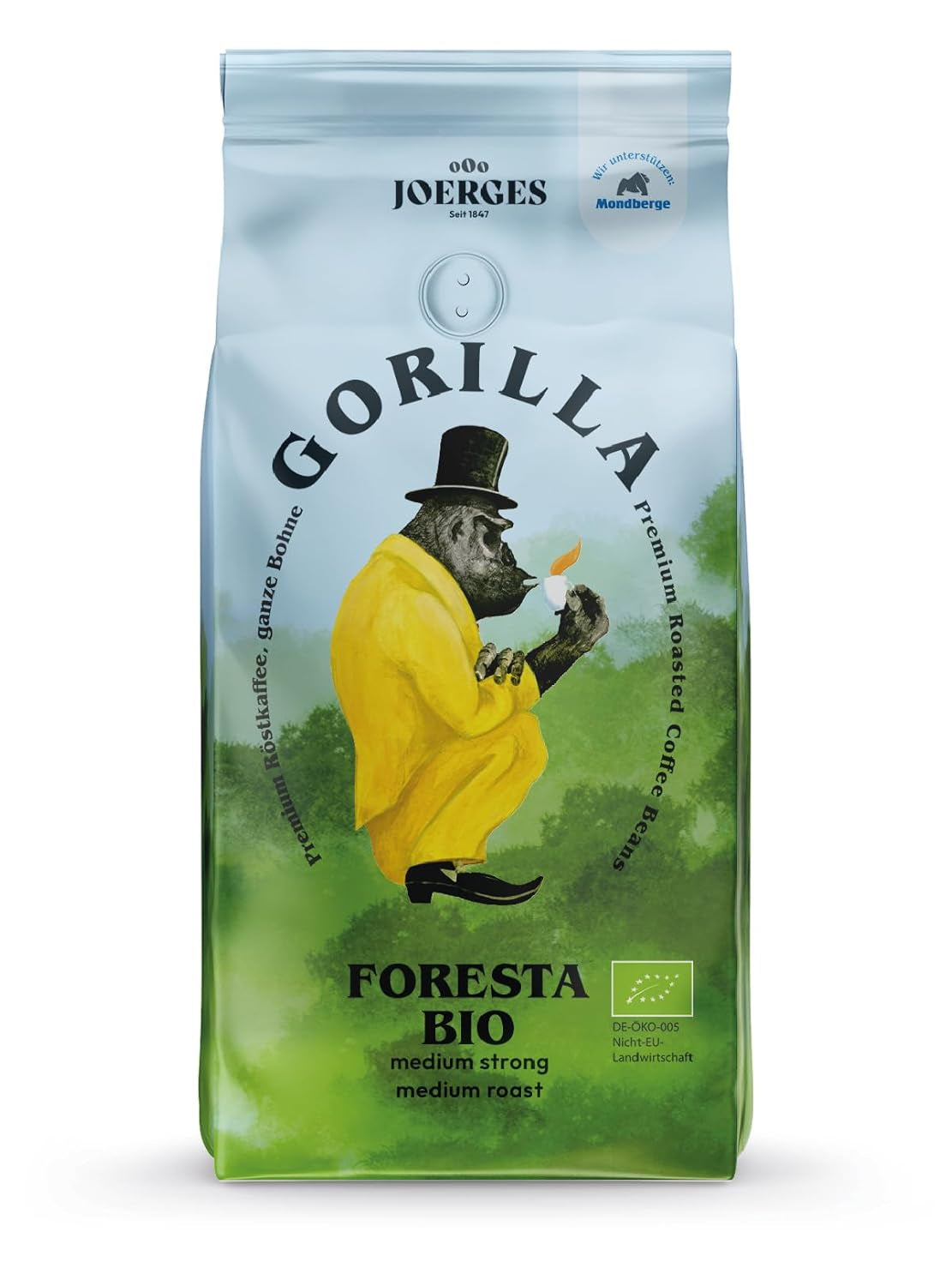 Joerges Foresta kaffe 1000g ristede hele bønner | Kvalitet Arabica blanding | Til portafilter og fuldautomatiske kaffemaskiner | Espresso