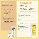 Clearé Institute | Kamille maske | Nærer, betingelser og reder ud | Golden Shine and Shine | 97% naturlige ingredienser | Beroliger hovedbunden Med kamilleekstrakt |150 ml Naty Shop hårmaske