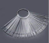 50 stk. Nail Art Tip ringe, farve klare plader, neglelak Display Ring Sticks, Negle Salon Practice, Nail Tip Display til DIY Nail Art Display og Practice