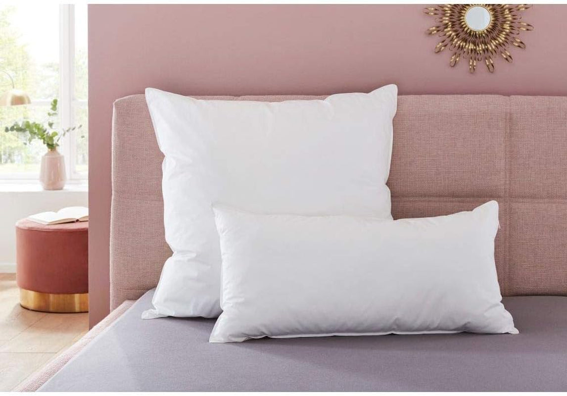 Badenia Trendline Comfort pude med bomuldsbetræk, 40 X 80 cm, hvid, Oeko-Tex certificeret, produceret efter den tyske kvalitetsstandard Naty Shop standard puder