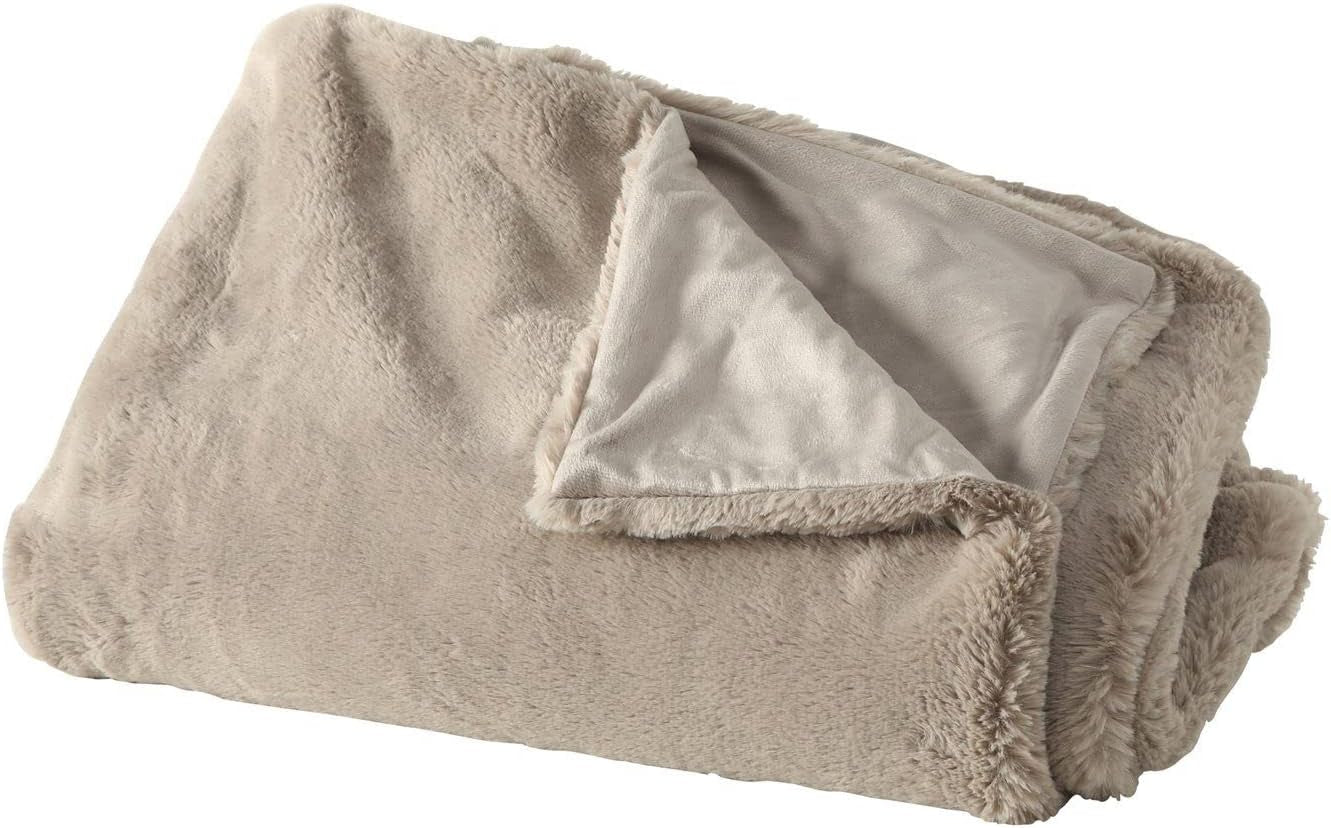 Boltze Storan tæppe (størrelse 150X200 cm, beige farve, behageligt polyestertæppe, ideelt til kolde vinteraftener, pelslook) 1015378 BOLTZE Senge og tæpper Beige