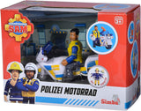 Simba 109251092 - Politimotorcykel Brandmand Sam, Med Malcolm-figur, Med tilbehør, Sæson 12, Fra 3 år Actionfigurer Naty Shop