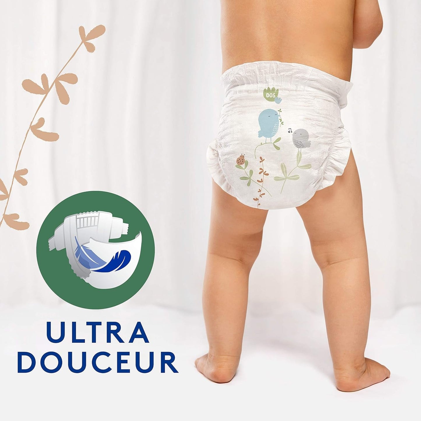 Douceur Naturelle – Størrelse 3 bleer (5-9 kg) 1 måneds pakke – 172 bleer