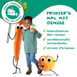 FRECHE FREUNDE Økologisk presselig frugtpose med æbler, bananer, spinat og agurk, pureret frugt og grøntsager i en klembar pose til babyer fra 6 måneder, vegansk, pakke med 6 (6 x 100 g)