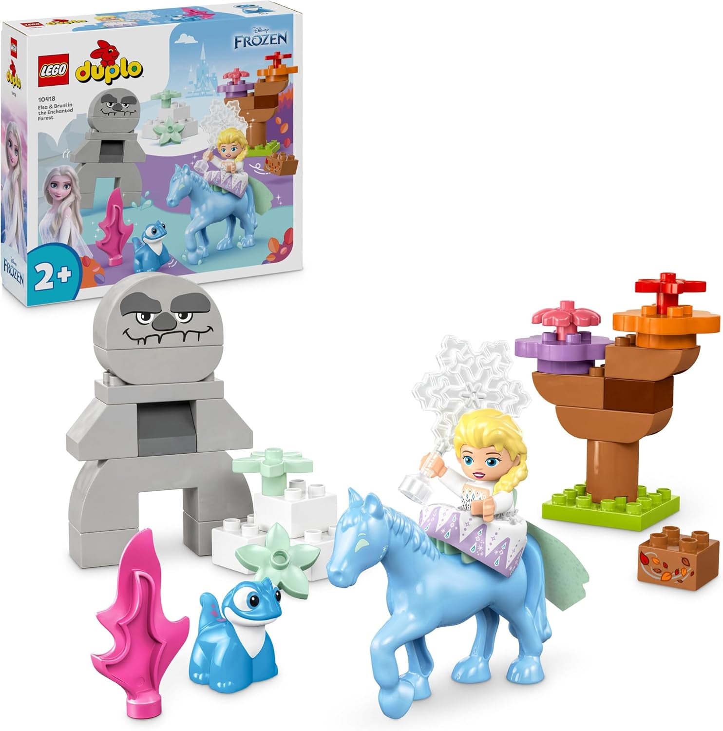 LEGO DUPLO | Disney ELSA og Bruni i den fortryllede skov, isdronning 4 figurer legetøj til 2-årige, førskolegave til piger og drenge 2+ år, baseret på frosne 2 10418 byggesæt Besuche den LEGO-Store standardtitel