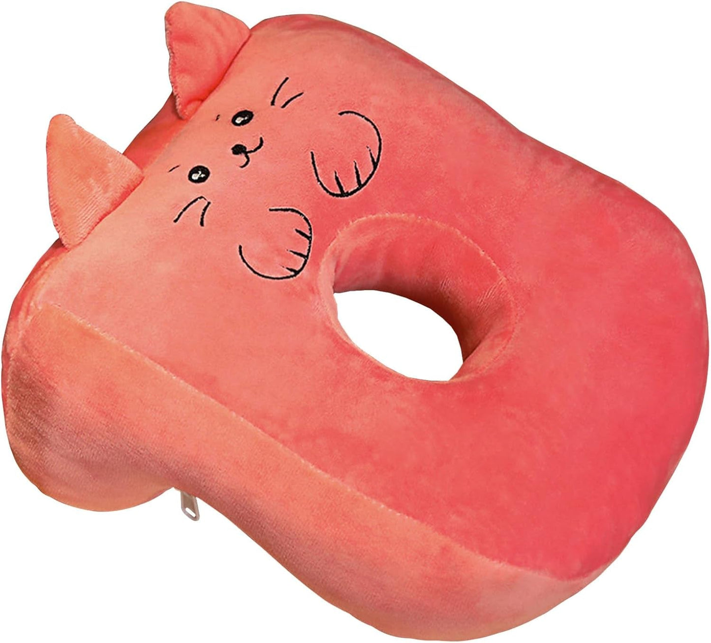 Kontor-søvnpude Hukommelse Bomuld Sød ørehulspude Blød sovepude Sidesove-ørepude til kvinder Piger Børn (killing grå) Naty Shop Cervikal ortopædiske puder Pink/kat