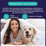 Premium dyne 200X200Cm 4 årstider, dyne til alle årstider 200X200 - varm om vinteren og kølig om sommeren, 2 kombinerbare dynebetræk 200X200 Dyner og dyner Naty Shop