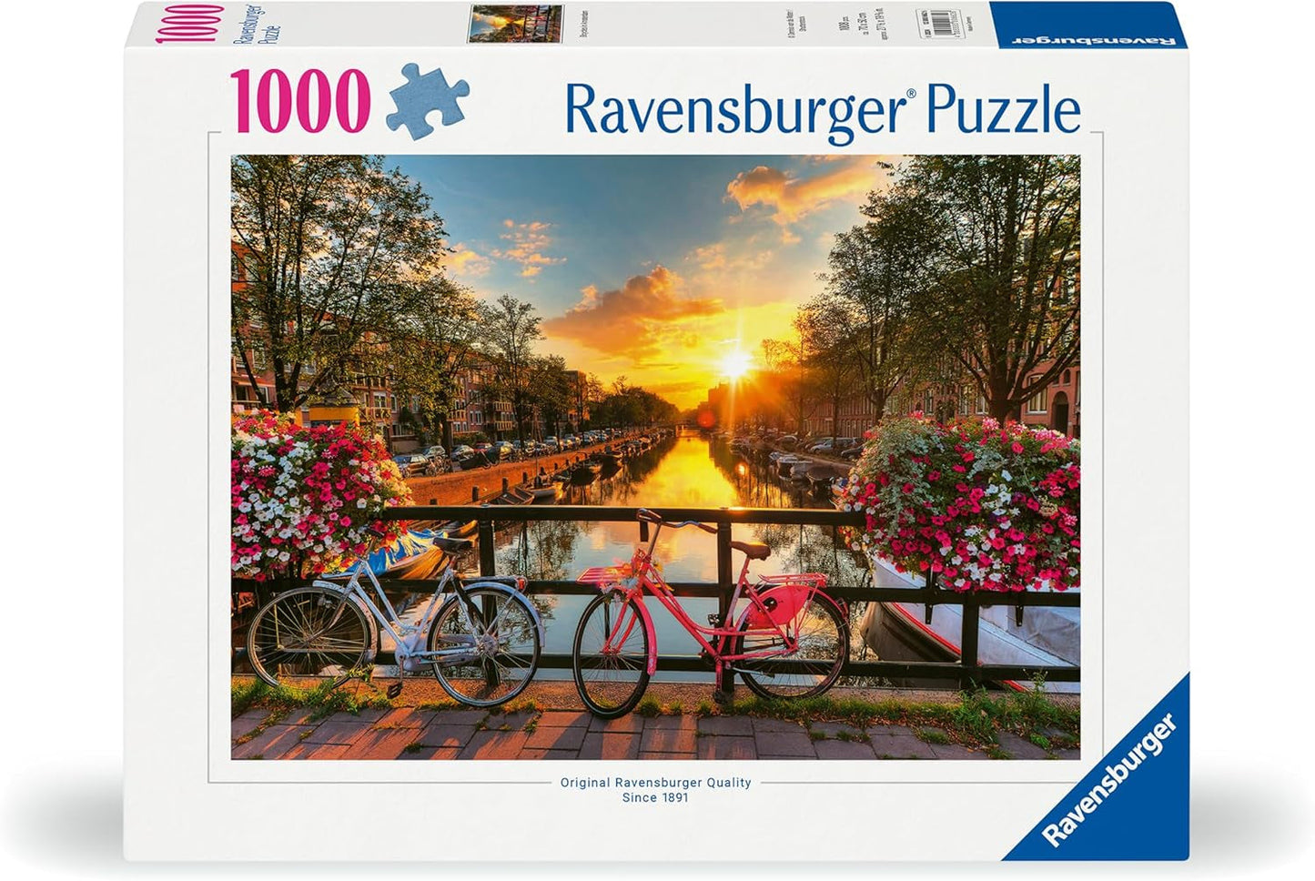 Ravensburger Puslespil 12000662 1000 stykker Cykler i Amsterdam - Farverigt puslespil til voksne og børn i gennemprøvet Ravensburger-kvalitet Puslespil Naty Shop