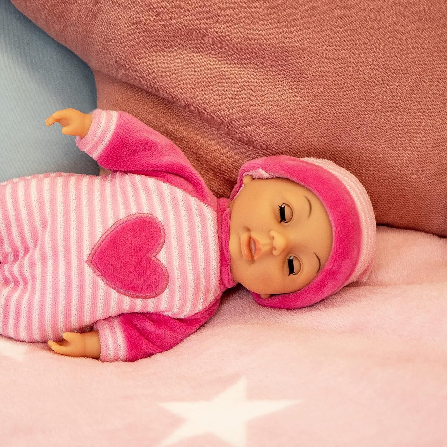 Bayer Design 92802AS My First Baby 28 cm, babydukke, blød kropsdukke med sovende øjne, meget praktisk, sødt outfit, lyserød