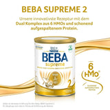 BEBA SUPREME 2 Tilskudsmælk efter 6 måneder, kun laktose, palmeoliefri, 6 stk. (6 x 800 g) Naty Shop