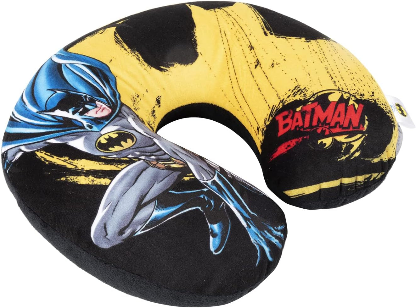 DC Comics Soft Batman Car Travel Nakkepude Børnesikkerhed Komfort Superhelte Bat Man, Cuscino Da Viaggio Auto, Lyseblå, One Size Rejsepuder Naty Shop